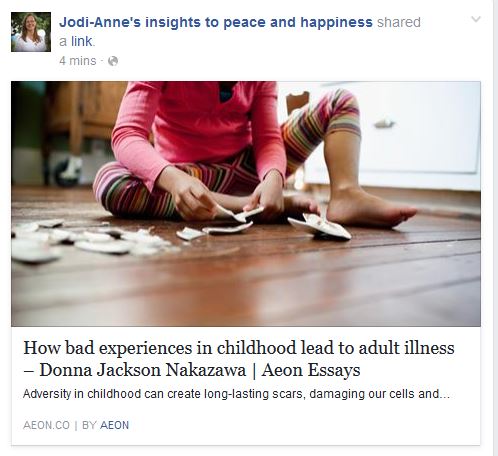 Article - bad experiences in childhood lead to adult illness